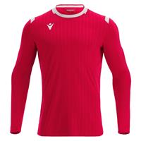 Alhena Shirt Longsleeve RED/WHT S Utgående modell